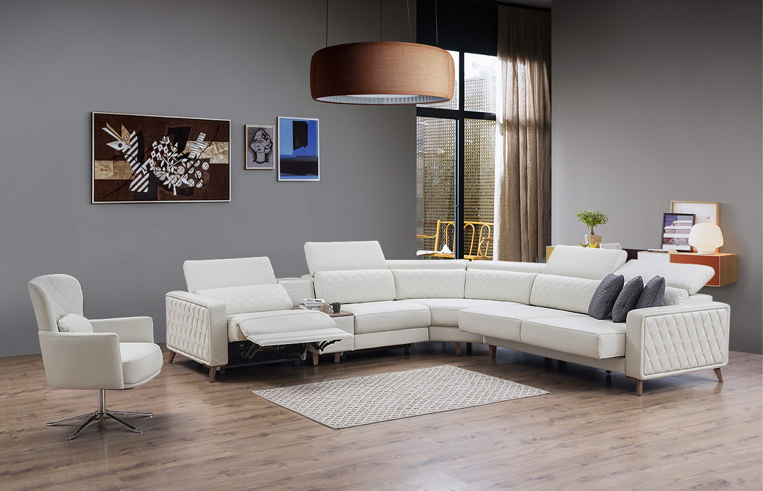 Horasan Sectional With Arm-Leather